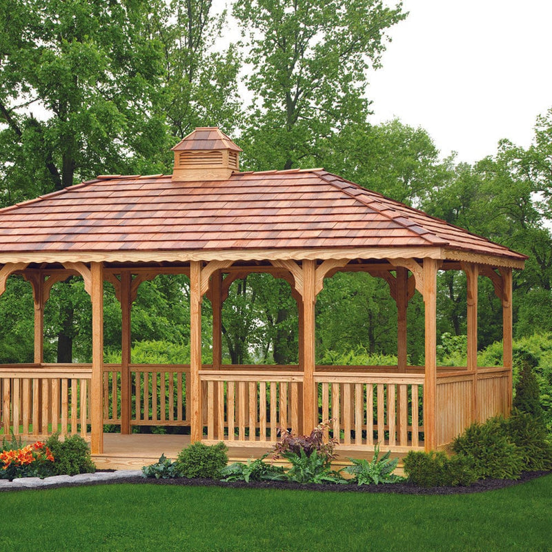 Pressure-Treated Wood Rectangle Gazebo Kit By Atlantic Outdoors Wood Gazebos Atlantic Outdoors