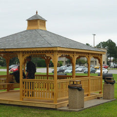 Pressure-Treated Wood Rectangle Gazebo Kit By Atlantic Outdoors Wood Gazebos Atlantic Outdoors