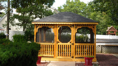 Pressure-Treated Wood Rectangle Gazebo Kit By Atlantic Outdoors Wood Gazebos Atlantic Outdoors