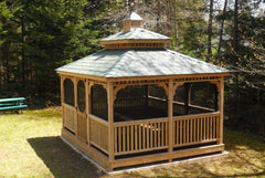 Pressure-Treated Wood Rectangle Gazebo Kit By Atlantic Outdoors Wood Gazebos Atlantic Outdoors