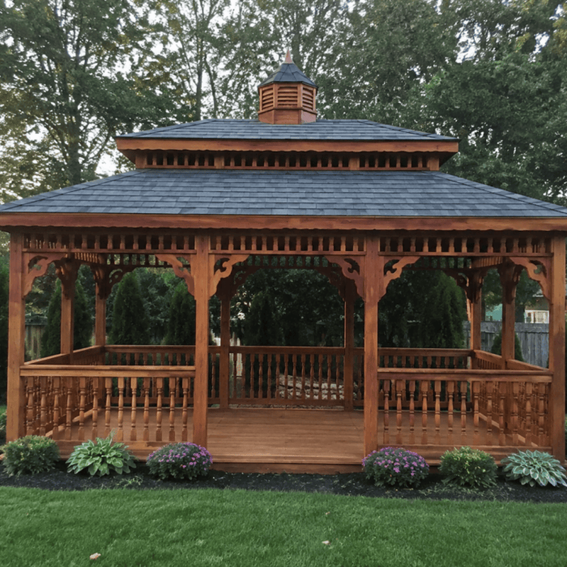 Pressure-Treated Wood Rectangle Gazebo Kit By Atlantic Outdoors Wood Gazebos Atlantic Outdoors