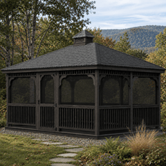 Pressure-Treated Wood Rectangle Gazebo Kit By Atlantic Outdoors Wood Gazebos Atlantic Outdoors