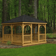 Pressure-Treated Wood Rectangle Gazebo Kit By Atlantic Outdoors Wood Gazebos Atlantic Outdoors
