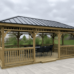 Pressure-Treated Wood Rectangle Gazebo Kit By Atlantic Outdoors Wood Gazebos Atlantic Outdoors