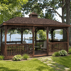 Pressure-Treated Wood Rectangle Gazebo Kit By Atlantic Outdoors Wood Gazebos Atlantic Outdoors
