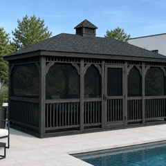 Pressure-Treated Wood Rectangle Gazebo Kit By Atlantic Outdoors Wood Gazebos Atlantic Outdoors