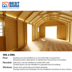 Shedquarters 12x20 Kit Series By Best Barns Shed Kit Best Barns