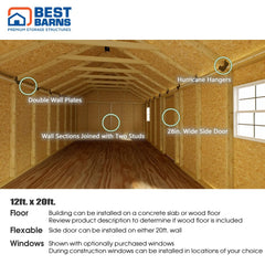 Shedquarters 12x20 Kit Series By Best Barns Shed Kit Best Barns