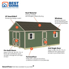 Shedquarters 12x20 Kit Series By Best Barns Shed Kit Best Barns