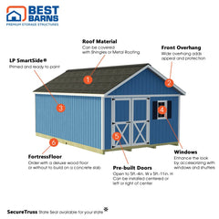 Shedquarters 12x20 Kit Series By Best Barns Shed Kit Best Barns