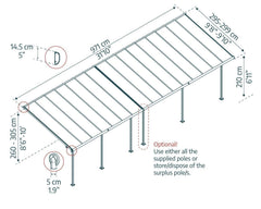 Sierra 10'x32' Patio Cover-Gray by Palram-Canopia Patio Cover Canopia by Palram