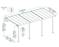 Sierra 7.5'x22.5' Patio Cover White/Gray by Palram-Canopia Patio Cover Canopia by Palram
