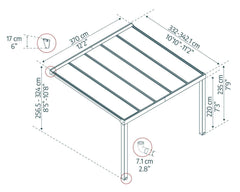 Stockholm 11' x 12' Patio Cover Gray/Clear by Palram-Canopia Patio Cover Canopia by Palram