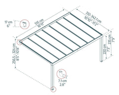 Stockholm 11' x 17' Patio Cover Gray/Clear by Palram-Canopia Patio Cover Canopia by Palram