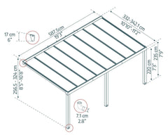 Stockholm 11' x 19' Patio Cover Gray/Clear by Palram-Canopia Patio Cover Canopia by Palram