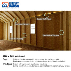 Tailored Titan-Standard Garage Kit Series 12x16, 12x20 & 12x24 By Best Barns Garage Kit Best Barns