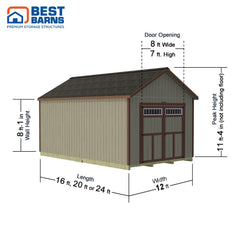 Tailored Titan-Standard Garage Kit Series 12x16, 12x20 & 12x24 By Best Barns Garage Kit Best Barns