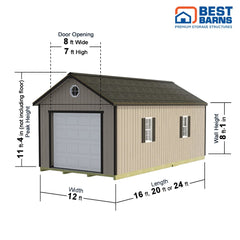 Tailored Titan-Standard Garage Kit Series 12x16, 12x20 & 12x24 By Best Barns Garage Kit Best Barns