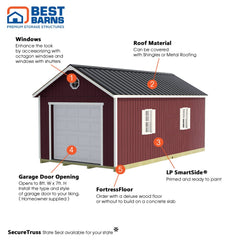 Tailored Titan-Standard Garage Kit Series 12x16, 12x20 & 12x24 By Best Barns Garage Kit Best Barns