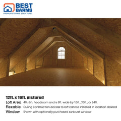 Tailored Titan-Tall w/Loft Garage Kit Series 12x16, 12x20 & 12x24 By Best Barns Garage Kit Best Barns