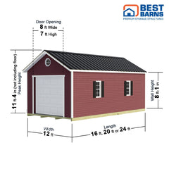 Tailored Titan-Vinyl Garage Kit Series 12x16, 12x20 & 12x24 By Best Barns Garage Kit Best Barns