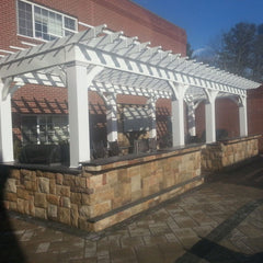 Vinyl Cozy Retreat Pergola Kit By Atlantic Outdoors Wood Pergolas Atlantic Outdoors