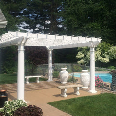 Vinyl Cozy Retreat Pergola Kit By Atlantic Outdoors Wood Pergolas Atlantic Outdoors