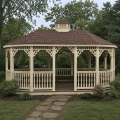 Vinyl Oval Gazebo Kit By Atlantic Outdoors Vinyl Gazebos Atlantic Outdoors