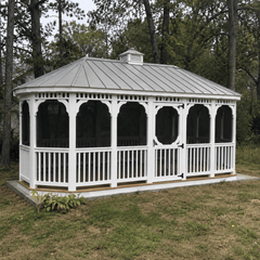 Vinyl Oval Gazebo Kit By Atlantic Outdoors Vinyl Gazebos Atlantic Outdoors