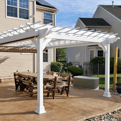 Vinyl Picnic Paradise Pergola Kit By Atlantic Outdoors Wood Pergolas Atlantic Outdoors