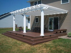 Wall Mounted Vinyl Cozy Retreat Pergola Kit By Atlantic Outdoors Wood Pergolas Atlantic Outdoors