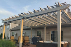 Wall Mounted Vinyl Cozy Retreat Pergola Kit By Atlantic Outdoors Wood Pergolas Atlantic Outdoors